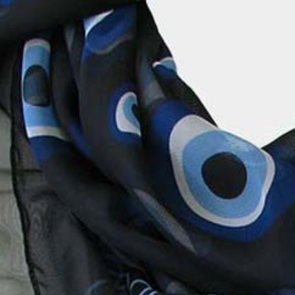 Black Evil Eye Print Scarf - Picture 2 of 3